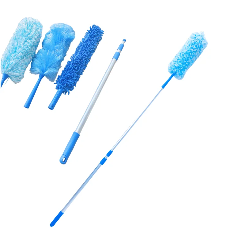 2024 1.85m Foldable Handle Home 3 in 1 Adjustable Room Cleaning Dust Brush Microfiber Detachable Feather Dusters Clean Duster