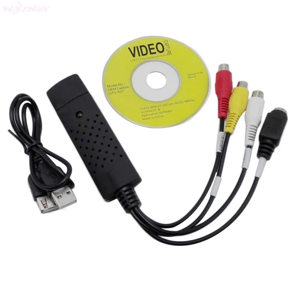 Преобразователь VHS в цифровой, USB 2,0, видеопреобразователь, карта захвата аудио, VHS Box VHS VCR TV в цифровой конвертер с поддержкой Win 7/8/10