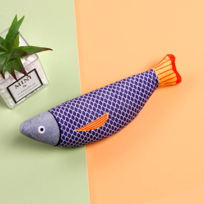 Cat Funny Cat Pillow Cat Plush Fish Toy Self-playing Plush Printed Toy New Fish Sound Toy