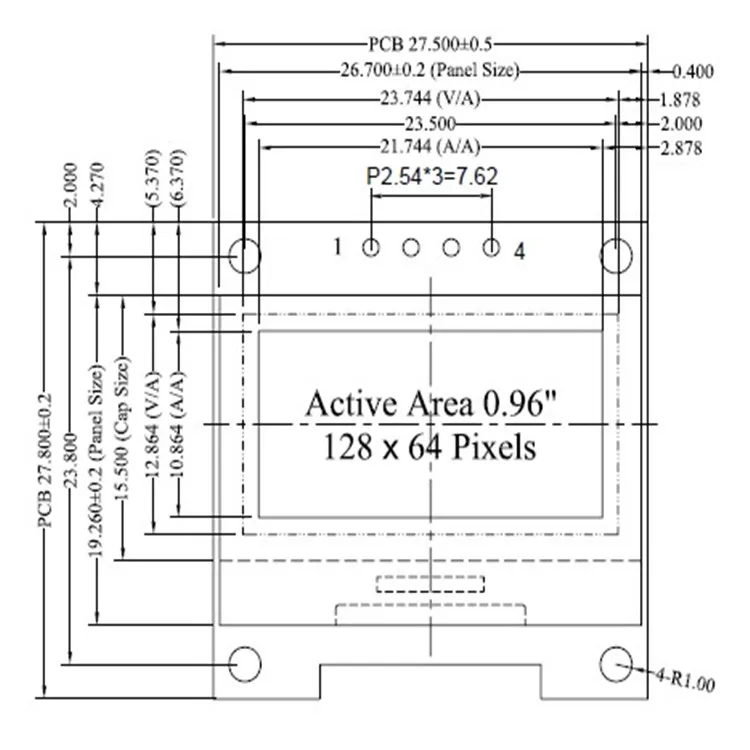  128X64 I2C IIC последовательный белый OLED ЖК-дисплей модуль 0 96 