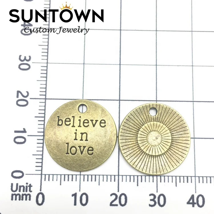 
Retro bronze letter charms bracelets pendant jewelry set 