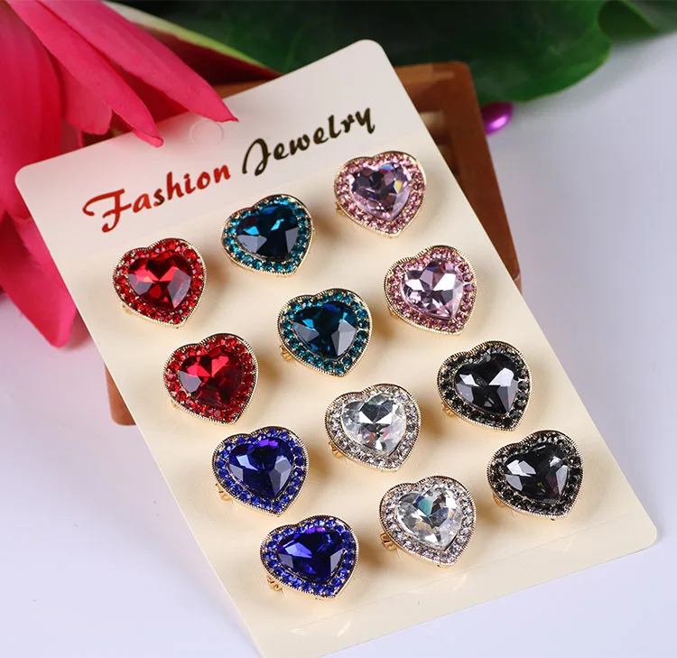 12 Pcs Per Set Alloy Cute Brooch Pin Accessories Flower Brooch Pin Wholesale Cute Brooch Pin