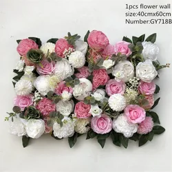 Wholesale Wedding Backdrop Blush Artificial Flower Wall Panel Decor Silk Decorated Wall Rose Backdrop