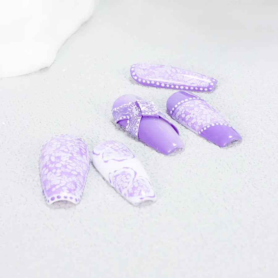 VINIMAY New wholesale colorful lace nail gel for gel polish 3D holo lace mesh golden line nail art gel