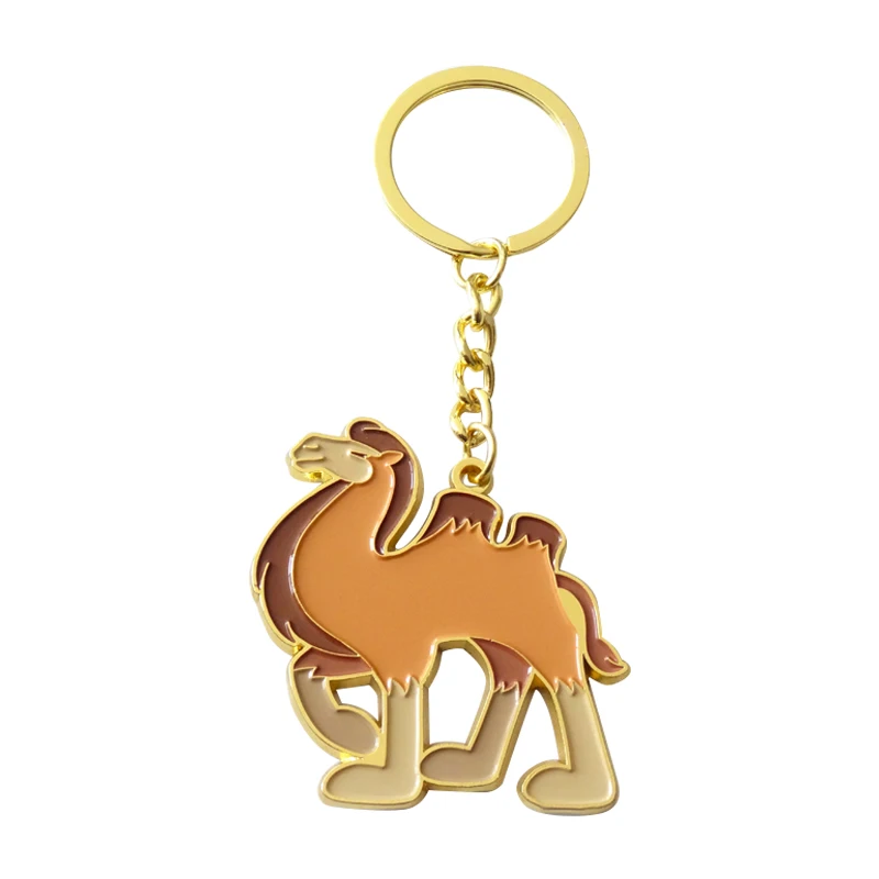 Hot sale custom Camel animal shape metal keychain with your personal design