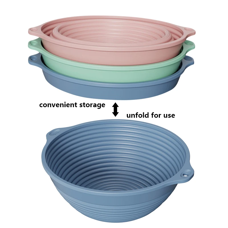 Baking tool Foldable non stick Silicone Baking basket for dough oven