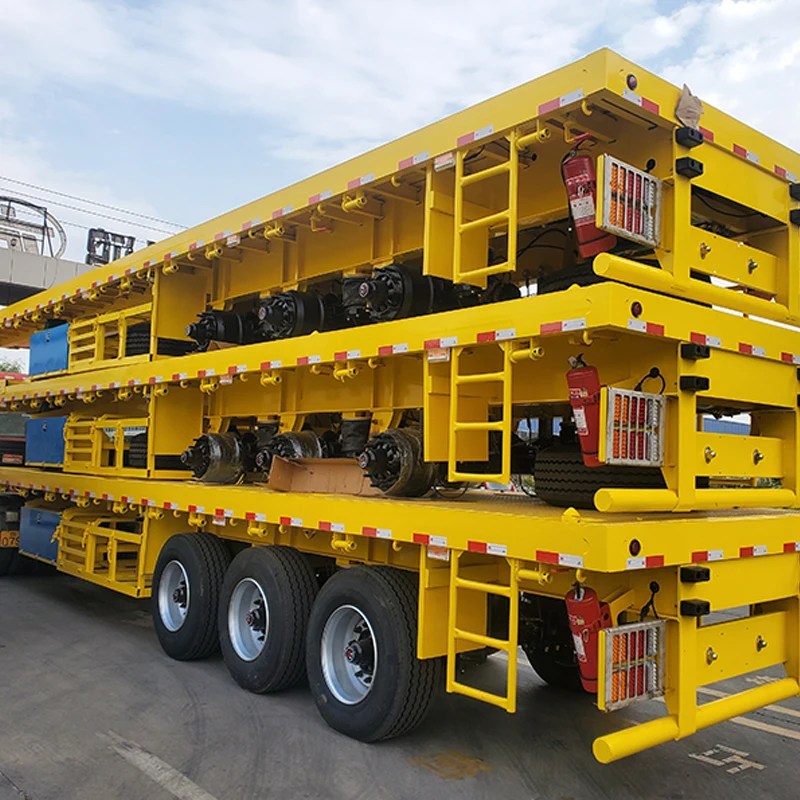 New Used truck trailers 40ft flat flatbed Container Semi Trailer