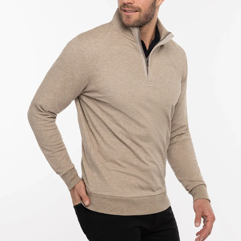Latest Design Fashion Man Base Premium 100% Polyester Thermal Regular Fit Quarter Zip Pullover Sweat Shirt