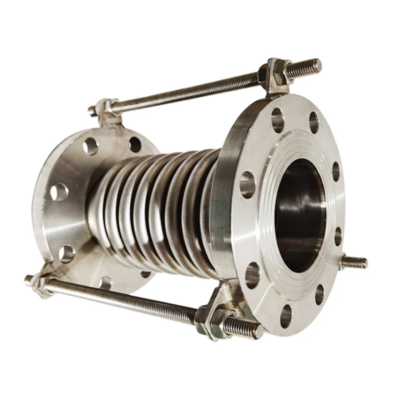 In Building Flange Connection Ripple Compensator Coupling Bellows Expansion Joint Flexible Metal Silver Industry Stainless Steel