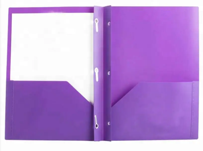 Size PP Poly Portfolio 2 Pockets Document Holder File Folder With 3 Prongs