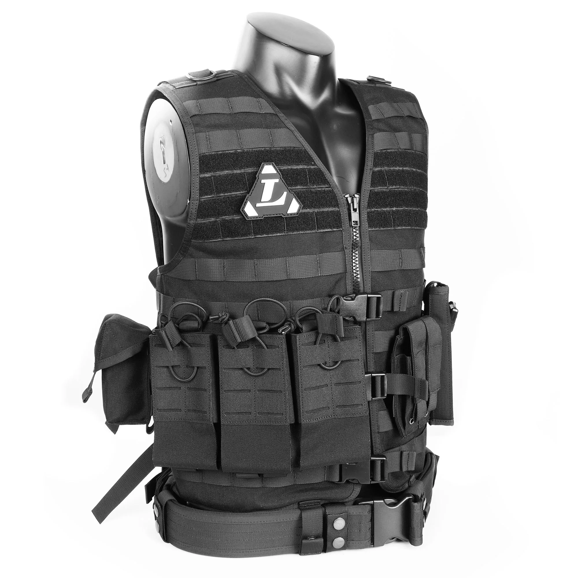 Tactical Gear Plate Carrier with Triple Linkage Pouch Adjustable Modularity Quick Release 1000D nylon Tactical Vest