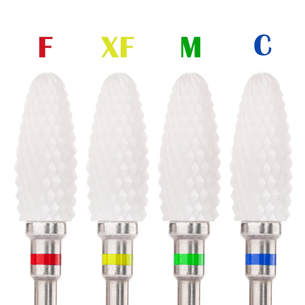 BEAUTY HEART Ceramic Nail Drill Bit Supplies Manicure Pedicure Tool Carving Burrs Ceramic Crown Cuticle For Manicure Polishing