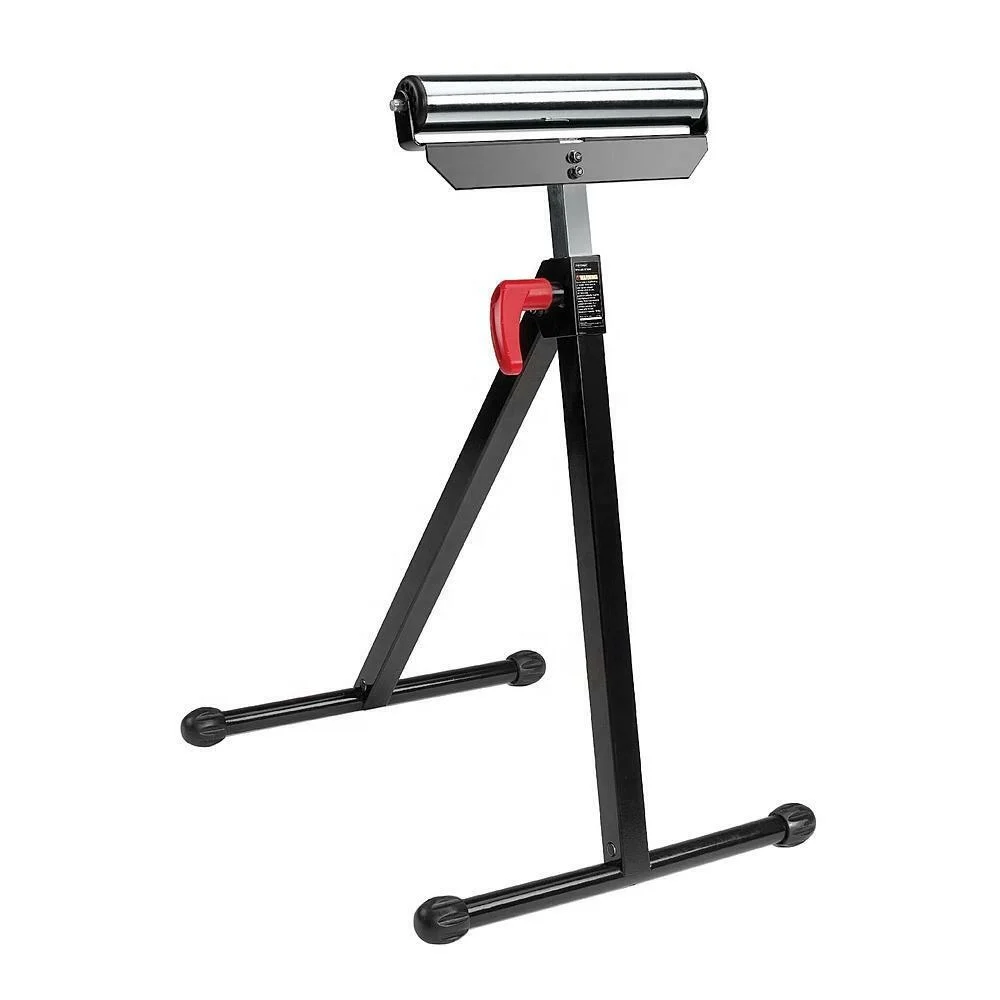 
Adjustable height foldable 60kgs steel single roller stand sawhorse trestle 