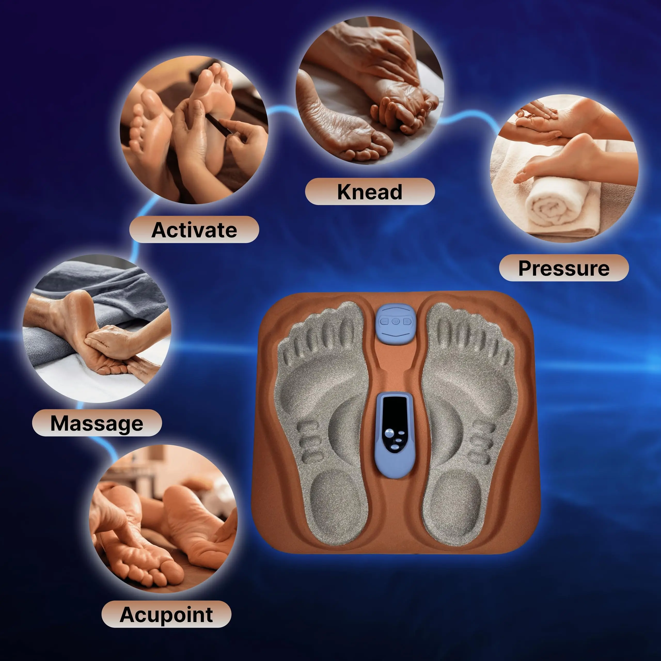 Foot Massager Pad Foot Circulation Massager Mat - Electric Feet Acupressure Legs Circulation MachineSore Feet Relief Device