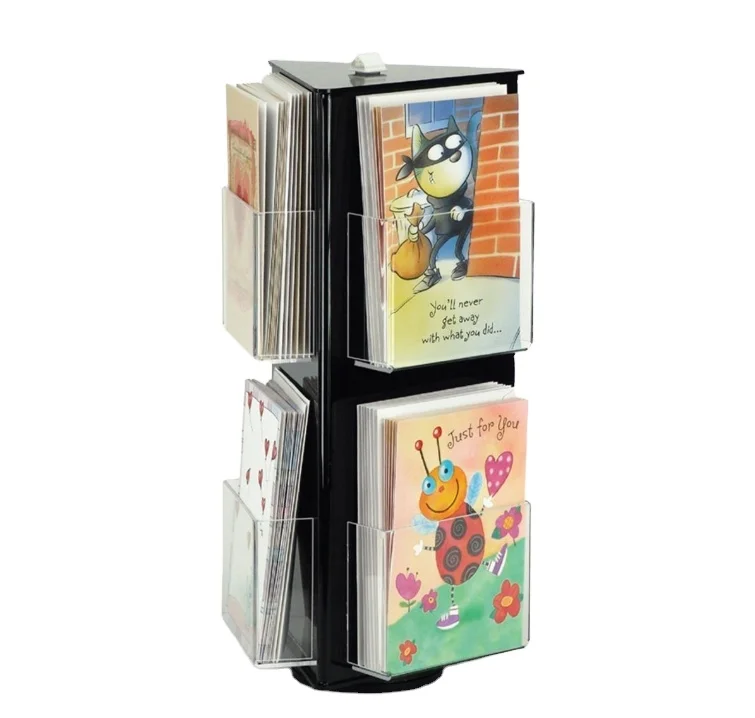 Workshop Series Rotating Gift Card Display  Rack, Countertop, 6 Pockets - Black