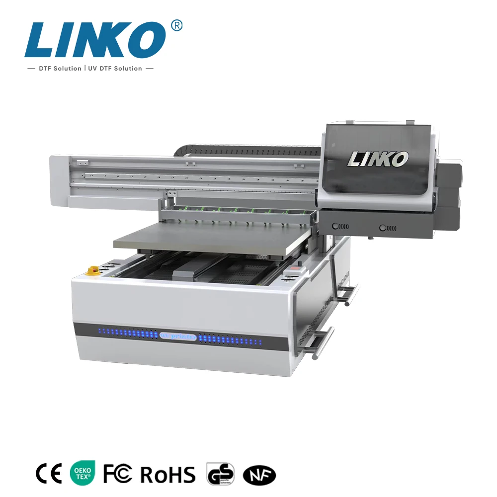 LINKO A1 UV Flatbed Printer Three Head Sticker Printer Free Maintop RIP UV DTF Printer Transfer CUSTOM  For Stickers