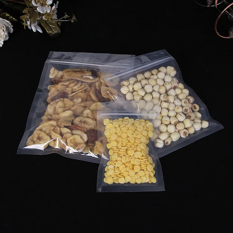 Transparent flat bottom zipper bag dried fruit nuts melon seeds tea bag special for food bags