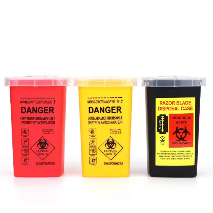 Plastic Sharps Container Biohazard Needle Disposal Box for Infectious Waste For Permanent Makeup