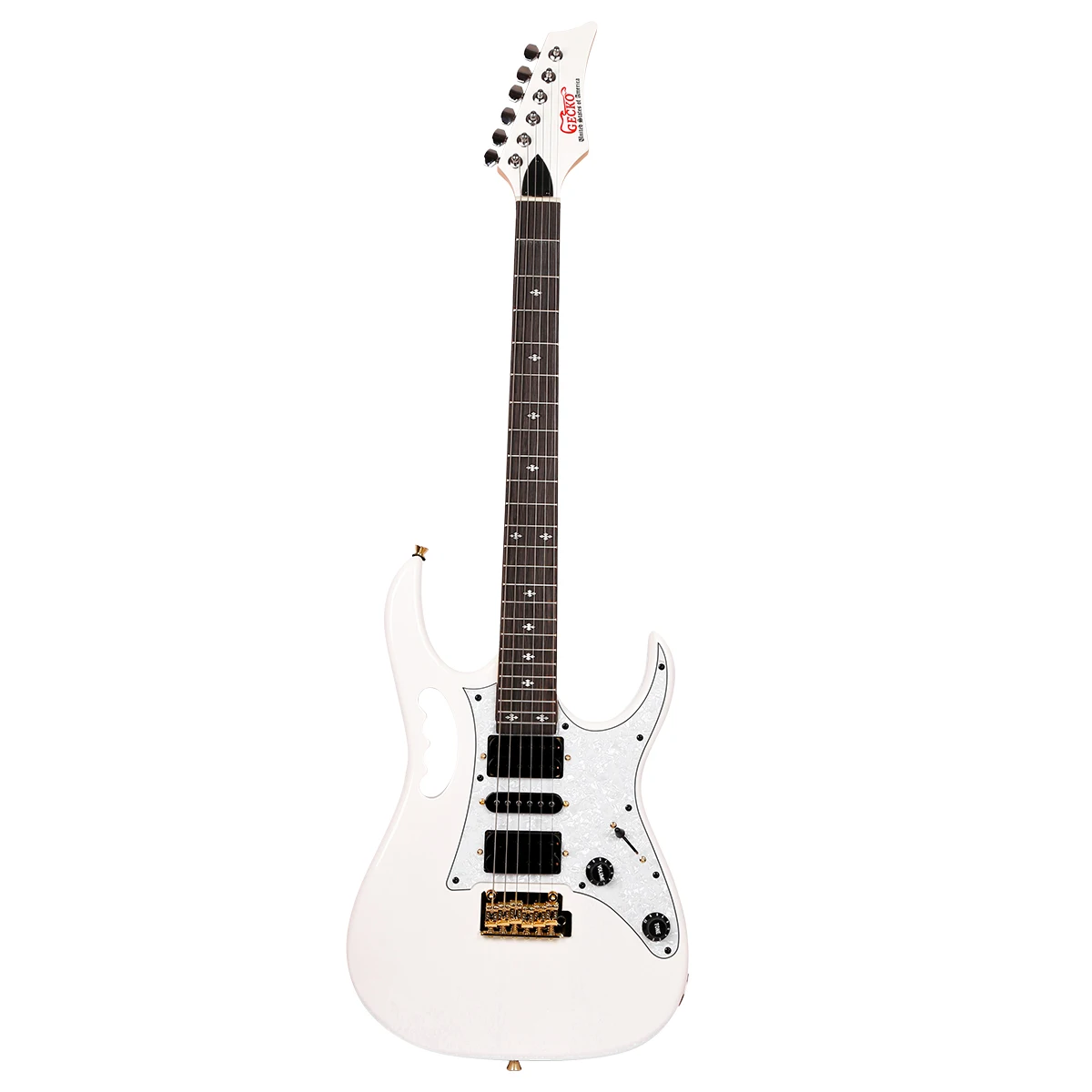 GECKO GE-501WH OEM Stringed Instruments Basswood Electric Guitar White Guitar Electric Steve Vai 6 Strings Electric Guitar