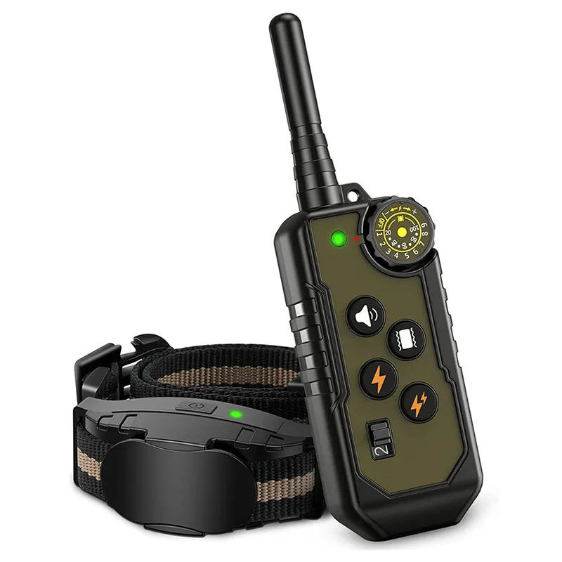 dog training collar Warning sound Vibration and Electric shock Buzzer light Dog trainer Remote controlled Dog Training Equipment