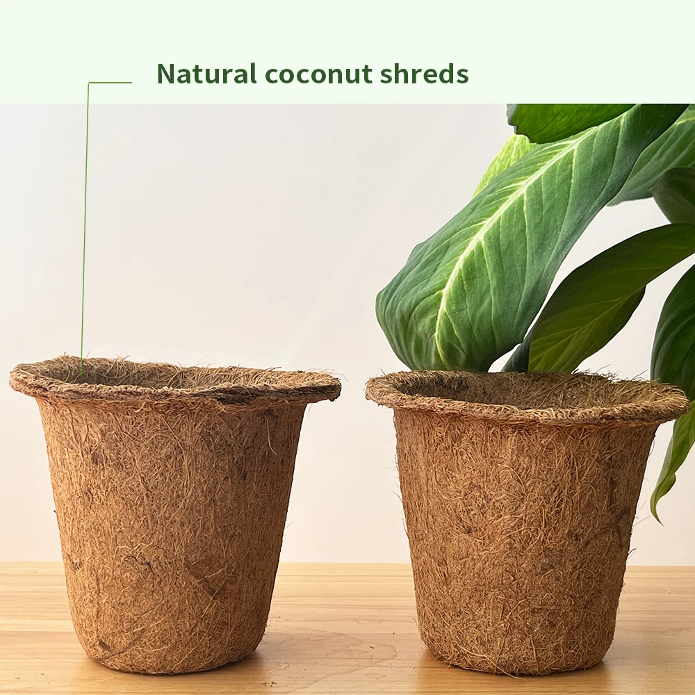 biodegradable plant flowerpots seedling pots,small flower nursery coconut pot