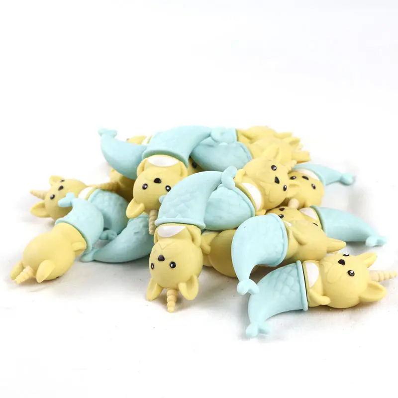 Soododo XDDD903 Hot Sale Stationery Animal Mini Fish Mermaid Eraser Set Shaped Rubber Pencil Eraser Kids Set For School