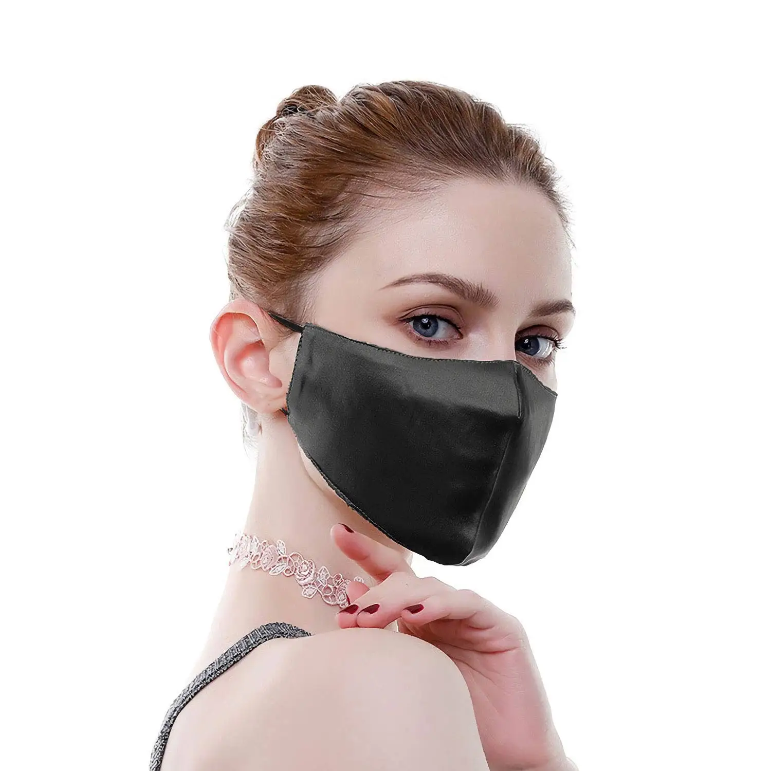100% Mulberry Silk Reusable Sensitive Face Masks for Women Washable Luxury Face Scarf Adjustable Unisex