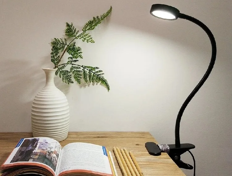 Wall mounted Flexible adjustable Metal Clip desk lamp clamp table lamp LED bedside reading lamp for study