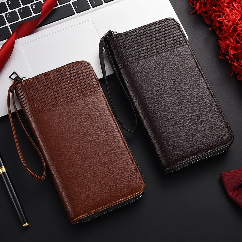New men s long zipper clutch stylish wallet