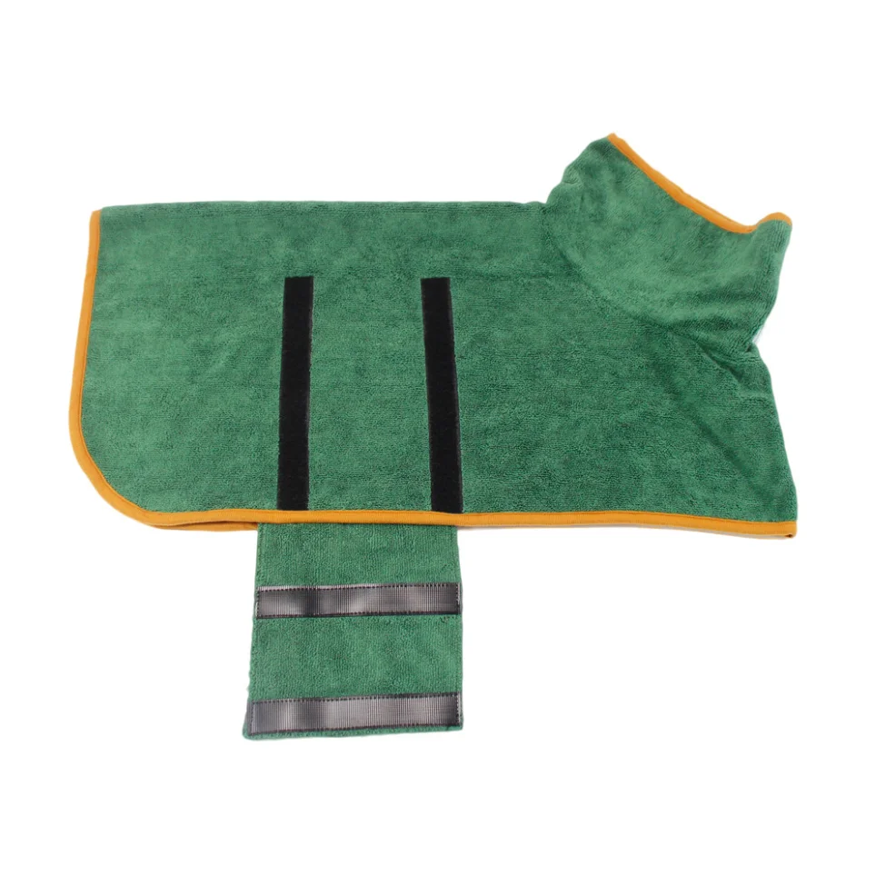 Adjustable Soft Fast Drying Super Absorbent Pet Dog Bathrobe Towel for Puppy Small Medium Large Dogs  bath towel with pocket
