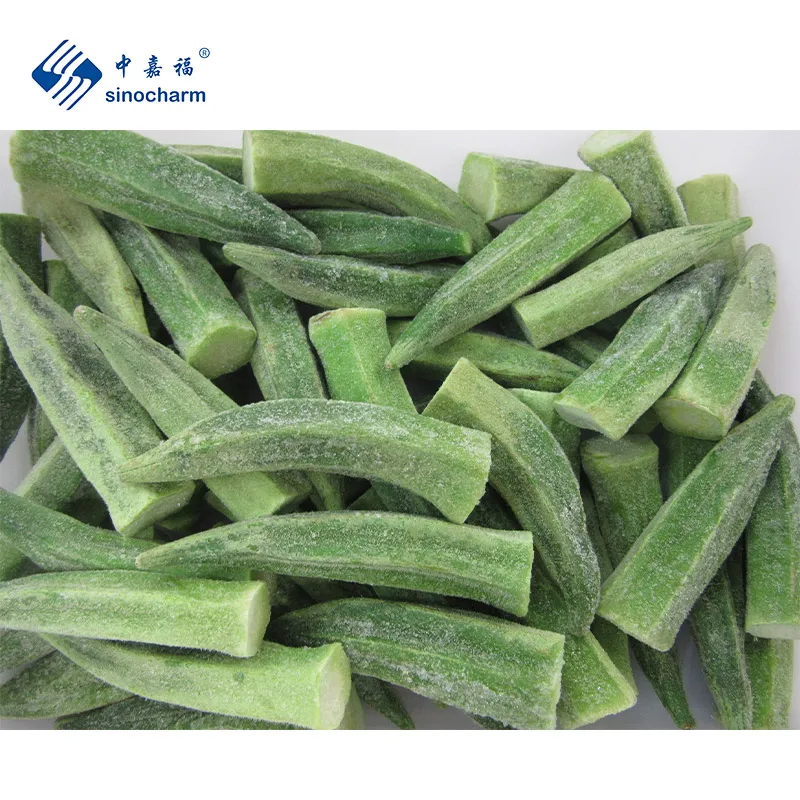 Sinocharm Замороженные овощи BRC оптовая цена 10 кг оптом 6-10 см IQF Okra замороженная цельная Бамия