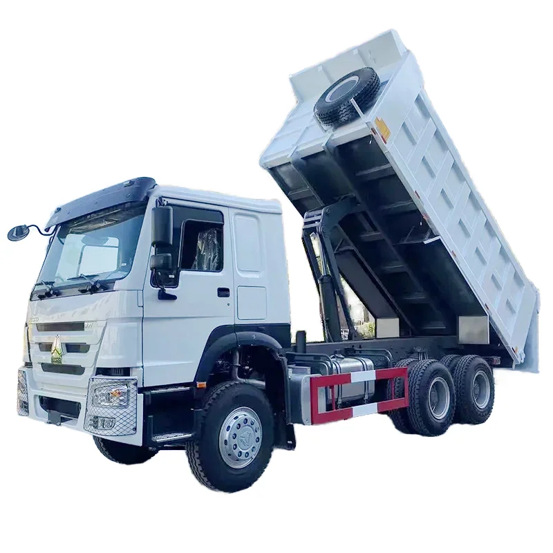 Hot Sinotruk Howo 6x4 10wheelers Euro 2 Emission  Manual Transmission  Middle Front Lifting Hydraulic Cylinder  Weichai Engine