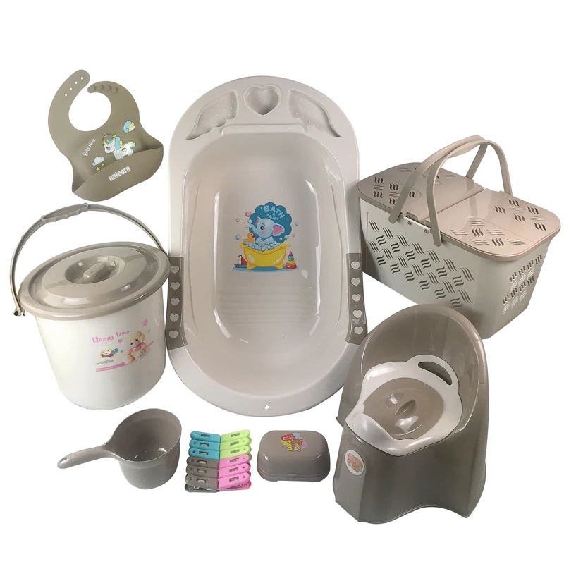 Baby supplies products newborn gift set with baby bath tub baby bibs potty training