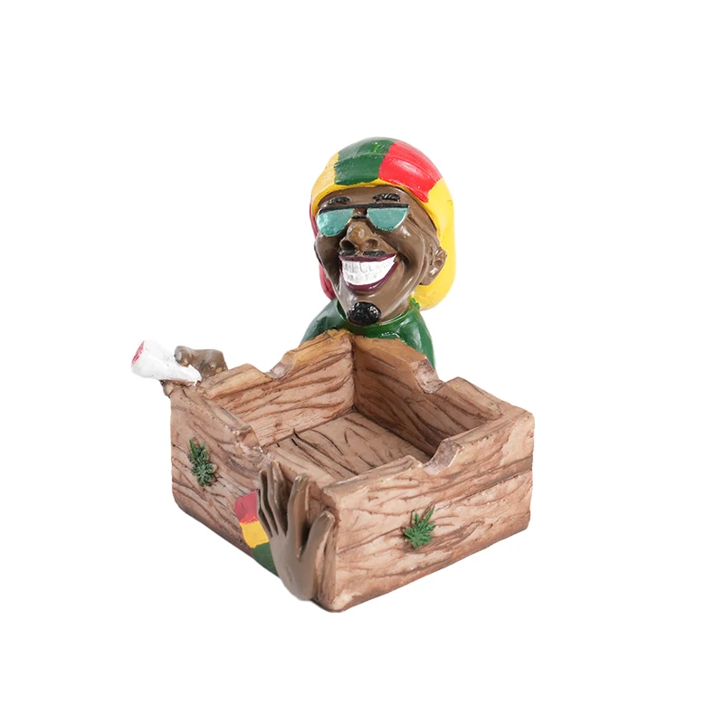 Wholesale Portable Ashtray Pocket New Design Rasta Bob Marley Jamaican Resin Ashtray