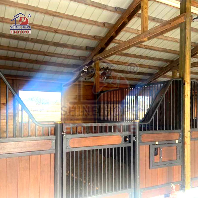 HDG Anti Cribbing Design Horse Front panel horse stable equipment with strong barn door grills