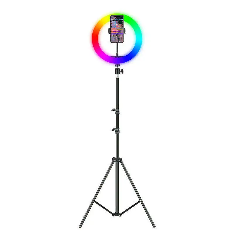 1.6m Stand Ring Light Dimmable Flash Selfie Video Conference Beauty Broadcast Vlog Digital RGB Ring Light Photographic Lighting