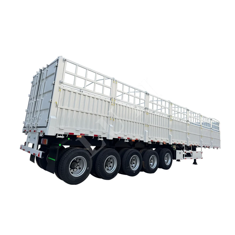 LUYI 5 Axles  Side Wall Open Truck Cargo Transport Fence Semi Trailer