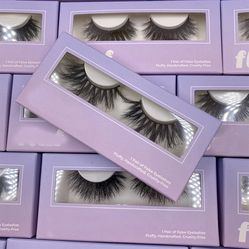 
Private label luxury 3d mink eyelashes vendor own brand full strip lashes custom empty 2020 eyelash packaging box 