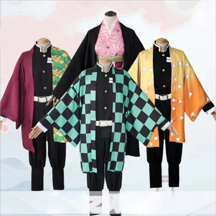 Cheap Anime Cosplay Costume Outfit Demon Slayer Nezuko Tanjiro Anime Cosplay  Halloween Party Role Play Uniform Comic Clothes