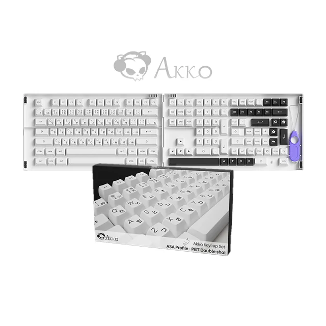 Akko doubleshot PBT Keycap set 60% 65% 75% custom layout mechanical keyboard Japanese Keycaps