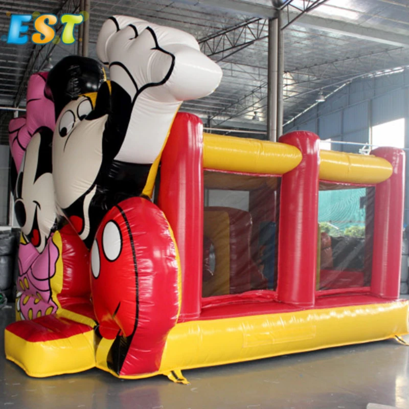 Commercial Cartoon Mouse Inflatable Bounce House Anime Bouncy Castles With Slide Jumping Castle Inflatable Bouncer For Kids
