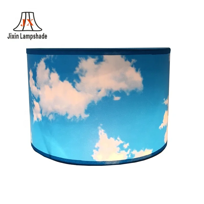Creative LED plastic PET material manufactures domes ring sky blue lampshade for table and ceiling lamp