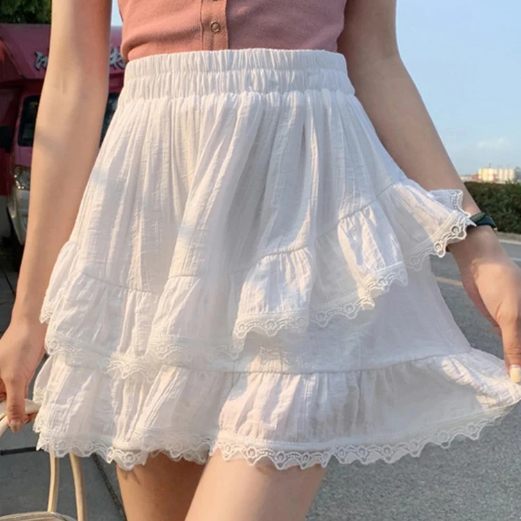 Low Moq White Skirts 100% Cotton Short White Cotton Skirt, White Cotton Woman Quality Skirt