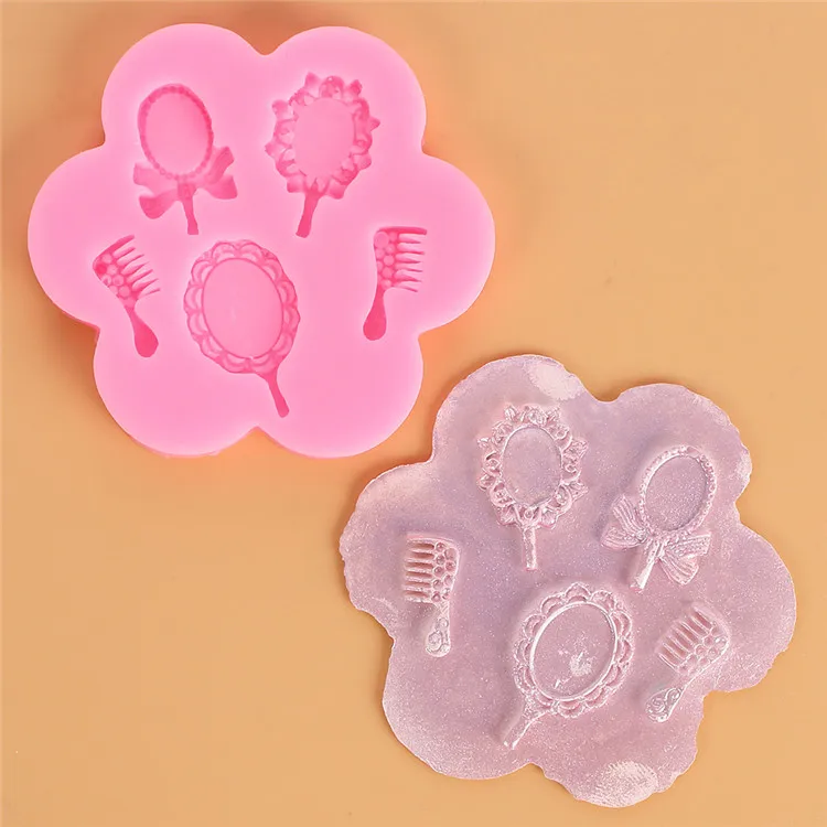 
3D New Mirror Comb Cake Silicone Mold Cake Decorating Tools Chocolate Fondant Sugarcraft Baking Tools DIY Mould 
