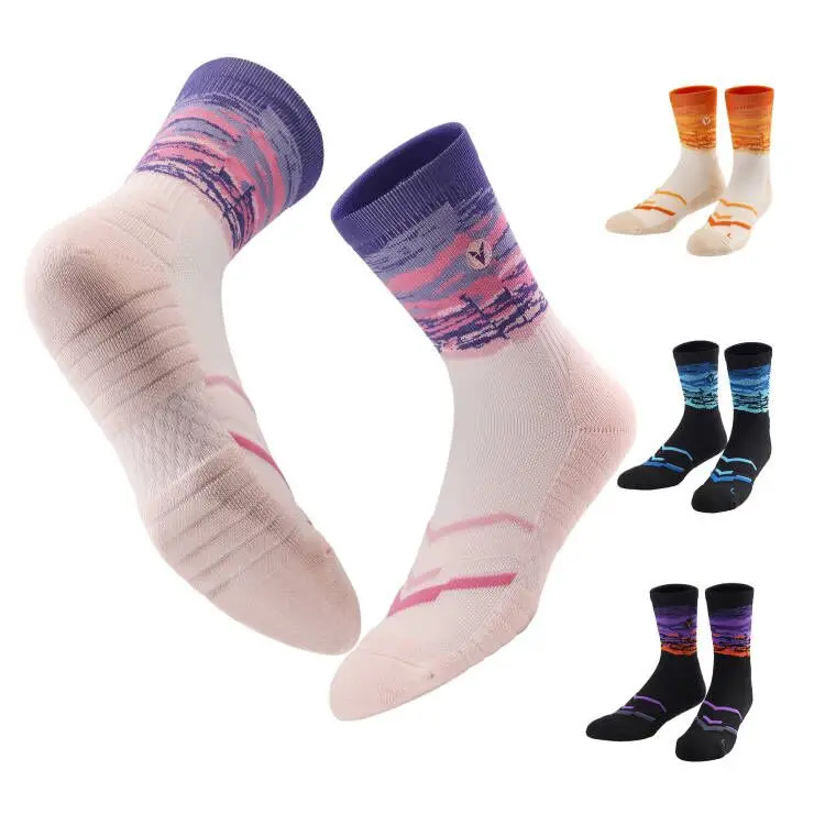 Custom Logo Athletic Socks Thick Anti Slip Towel Bottom Compression Cushioned Grip Sport Socks