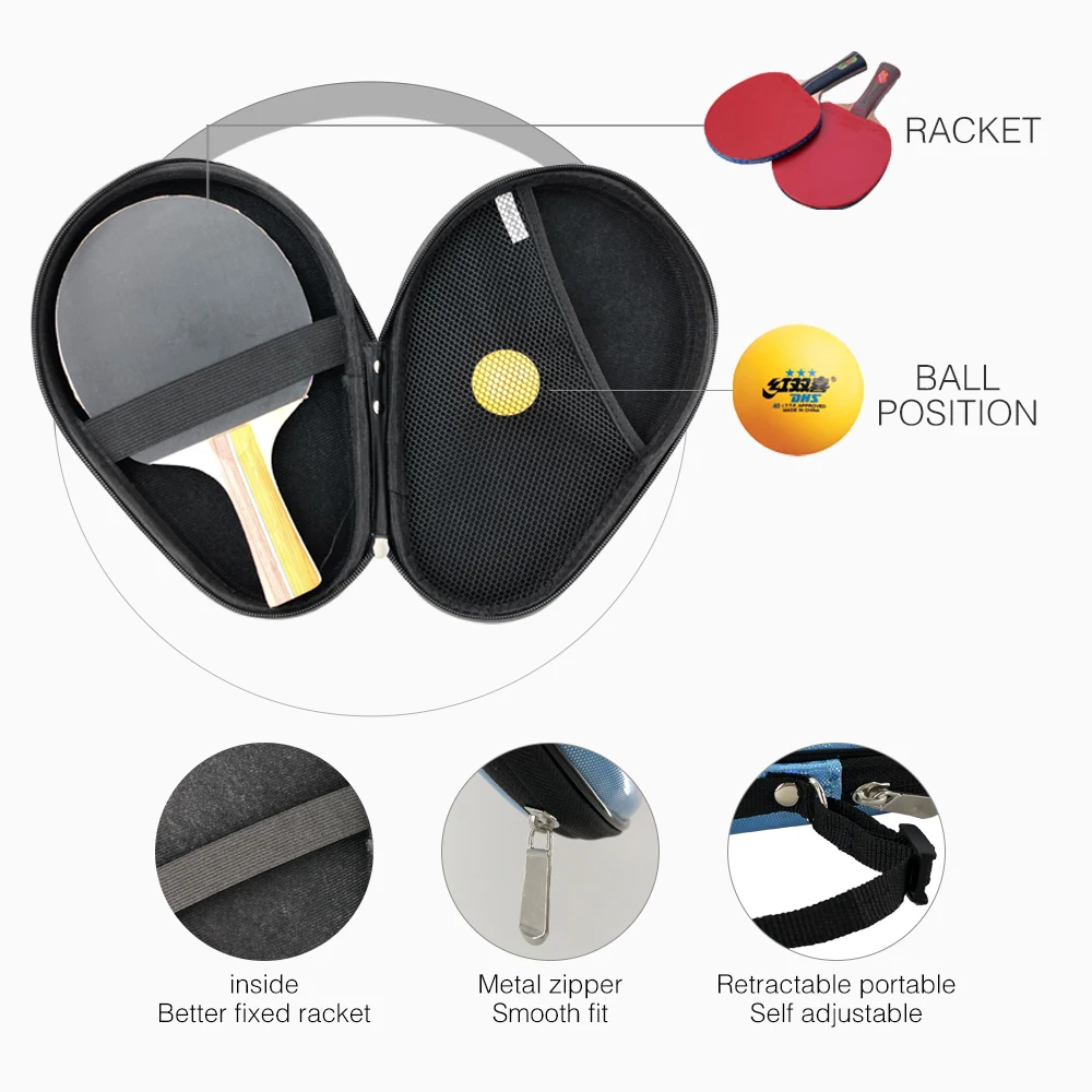 Hard Protective Table Tennis Racket eva Case Bag  for pingpong eva cover bag Table tennis racket carry bag