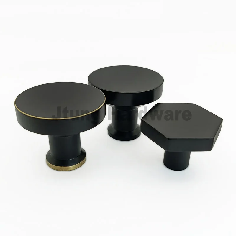 Brass Square stepped Cabinet knobs Black handles for kitchen cabinet doors bedroom vanity drawers bathroom closet hardware