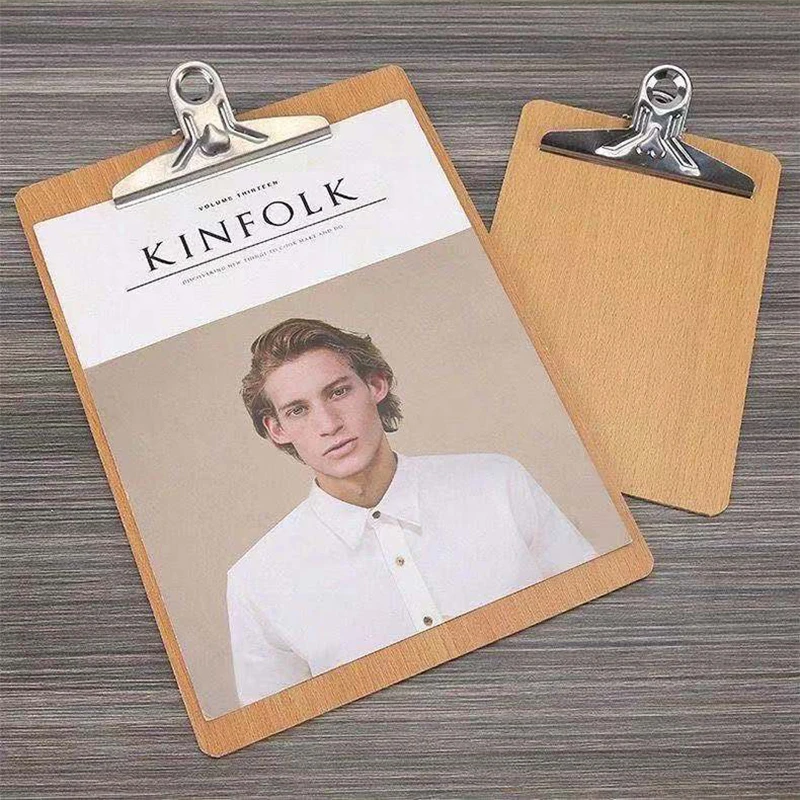 Recycled  Biodegradable Office Stationery Gold Paper Folding Nurse A4 A5 A6 Size Exam Foldable Wooden Hard Clip Board for Study