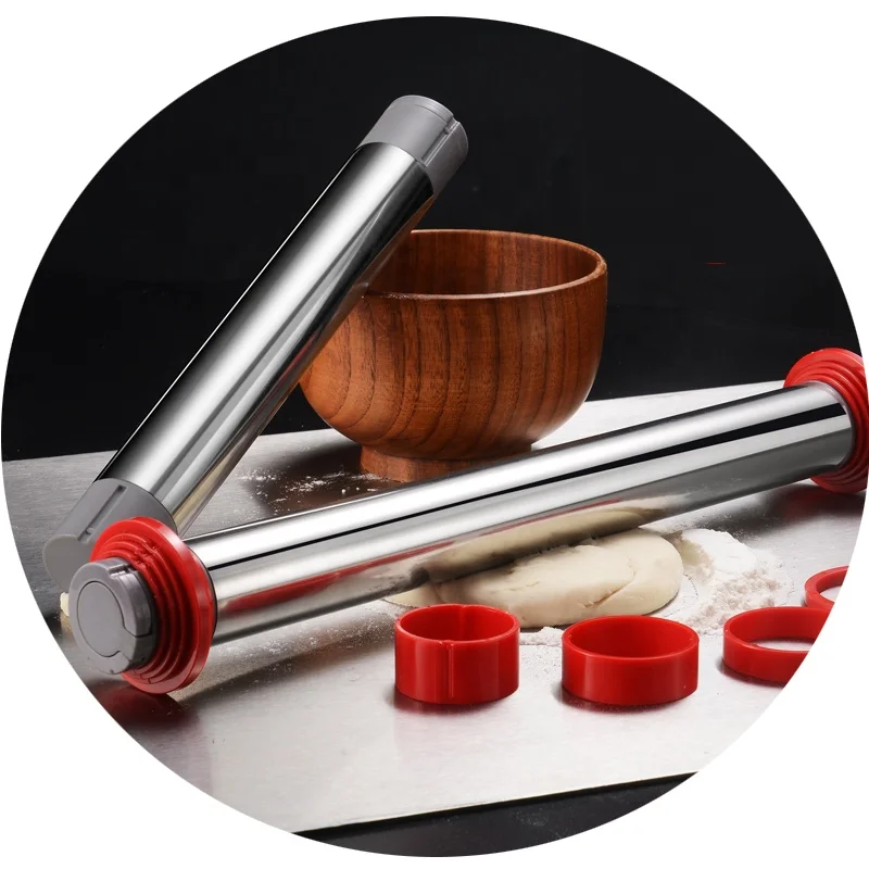 New Product Adjustable Stainless Steel Rolling Pin For Home Use Custom