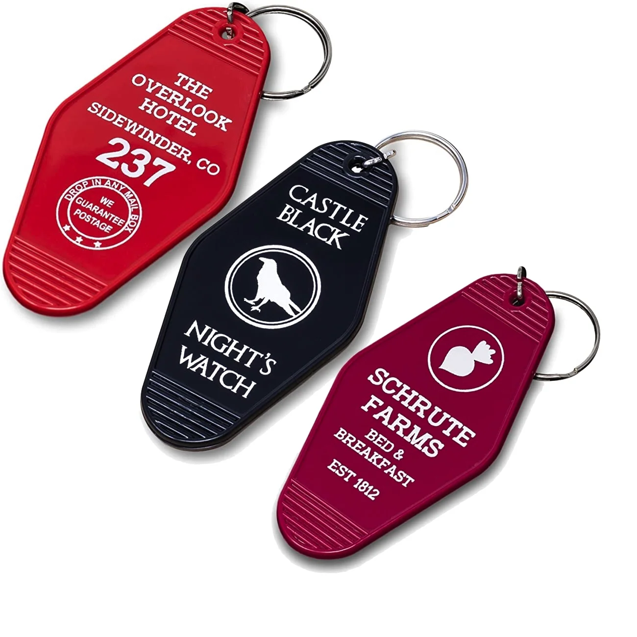 Wholesale Promotional colorful blank Plastic ABS Retro vintage Hotel room Keychain Custom logo llaveros Key rings